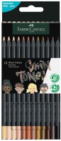 Trojhranné pastelky Faber-Castell Black Edition - tělové barvy - 12 ks