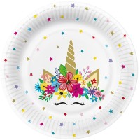 Papírové talíře velké - Unicorn Party - 23 cm - 10 ks - PPL1003400