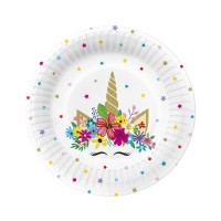 Papírové talíře malé - Unicorn Party - 18 cm - 10 ks - PPD1003400
