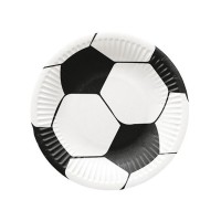 Papírové talíře malé - Soccer Ball - 18 cm - 8 ks -PPD8003500