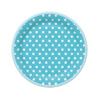 Papírové talíře malé - Dots Blue - 18 cm - 8 ks - TM01_OG_038306