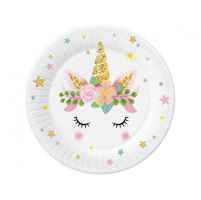 Papírové talíře malé - Jednorožec - 18 cm - 6 ks - PW-TJD7