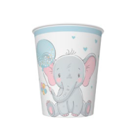 Papírové kelímky - Baby Elephant with Blue Balloon - 250 ml - 8 ks - KM01_OG_053001