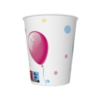 Papírové kelímky - B'day Cake with Baloons - 250 ml - 8 ks - KM01_OG_053101