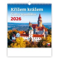 Nástěnný kalendář 2026 - Křížem krážem Českou republikou - N173-26

