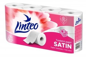 Toaletní papír Linteo - bílý, 3vrstvý, 8 rolí - 20682