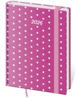 Denní diář B6 Vario s gumičkou - Pink - DV432-23-26




