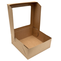 Dortová krabice KRAFT s okénkem - 22 x 22 x 9 cm - hnědá - 901.62