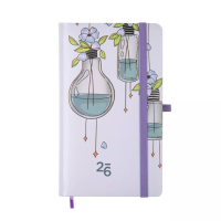 Kapesní diář s gumičkou - Lahvičky s kytkou - DIK - 54901