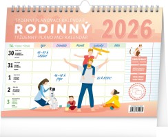 Plánovací rodinný kalendář s háčkem 2026 - Týdenní - PGS-35298