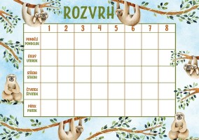 Rozvrh hodin - Lenochodi - BR059