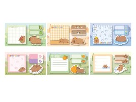 Samolepicí bloček capybara - set - 7501645