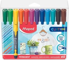 Permanentní popisovače MAPED Classic Custom - 12 ks - 0074/9734547