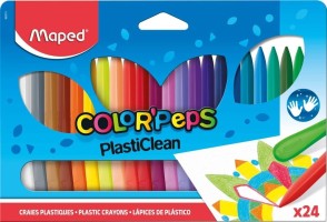 Plastové pastelky MAPED PlastiClean - 24 ks - 0085/9862013