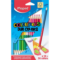 Oboustranné trojhranné pastelky MAPED Color'Peps Duo - 18 ks - 0086/9829601
