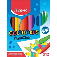 Plastové pastelky MAPED PlastiClean - 12 ks - 9862011