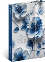 Týdenní magnetický diář 2026 - Porcelánový květ - PGD-35551-V