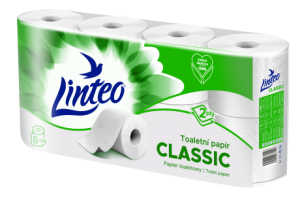 Toaletní papír Linteo Classic, 2vrstvý, bílý, 8 rolí - 20710