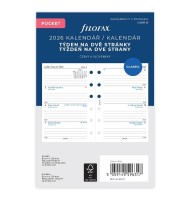 Kalendář 2026 do diáře Filofax - kapesní - týdenní - na 2 strany, linky - 6827126