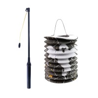 Lampion HALLOWEEN duch se svítící hůlkou - na baterie - černý - 231153
