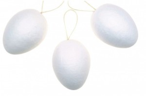 Vajíčka z buničiny na zavěšení - k nazdobení - 6 cm - 12 ks v sáčku - 8185