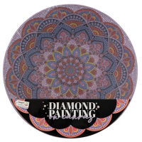 Diamantový obrázek na plátně 30 cm - mandala - fialová květina - CR9032/AF