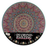 Diamantový obrázek na plátně 30 cm - mandala - zelená květina - CR9032/AZ