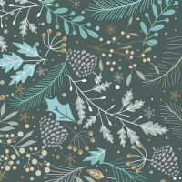 Vánoční ubrousky Daisy L - Green Winter Pattern - SD_GW_024901