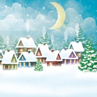 Vánoční ubrousky Daisy L - Snowy Village Scene - SD_GW_022201