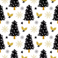Vánoční ubrousky Daisy L - Black Graphic Xmas Trees - SD_GW_021801 Vánoční ubrousky Daisy L - Black Graphic Xmas Trees - SD_GW_021801