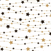 Vánoční ubrousky Daisy L - Little Stars Black & Gold - SD_GW_021401