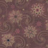 Vánoční ubrousky Daisy L - Gold & Red Stars and Twirls on Claret - SD_GW_019703