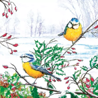 Vánoční ubrousky Daisy L - Two Winter Tits - SD_GW_016101