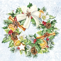 Vánoční ubrousky Daisy L - Painted Christmas Wreath - SD_GW_016001