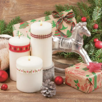 Vánoční ubrousky Daisy L - Candles with Kraft Presents - SD_GW_015301