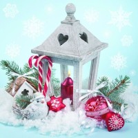 Vánoční ubrousky Daisy L - Xmas Lantern on Snow - SD_GW_014601