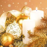 Vánoční ubrousky Daisy L - Xmas Arrangement in Gold - SD_GW_011901