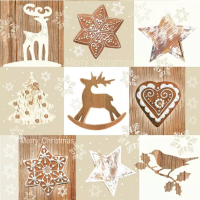 Vánoční ubrousky Daisy L - Christmas Brown Collage - SD_GW_004501