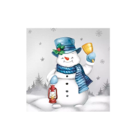 Vánoční ubrousky Daisy C - Joyful Snowmen with Bell - CD_GW_022401