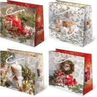 Vánoční dárková taška horizontální - 16,5 x 15,5 cm - T6-S41 Vánoční dárková taška horizontální - 16,5 x 15,5 cm - T6-S41