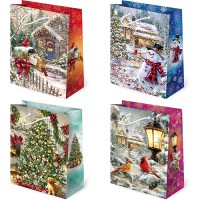 Vánoční dárková taška - 16 x 24 cm - T4-S37