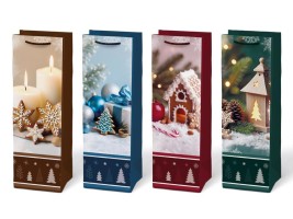 Vánoční dárková taška na víno T12 - mix V31 - 12 x 36 cm - 5252920 Vánoční dárková taška na víno T12 - mix V31 - 12 x 36 cm - 5252920