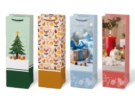 Vánoční dárková taška na víno T12 - mix V33 - 12 x 36 cm - 5252922 Vánoční dárková taška na víno T12 - mix V33 - 12 x 36 cm - 5252922