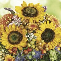 Ubrousky MAKI L - Autumn Bouquet with Sunflowers - SL_OG_060401
