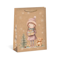 Vánoční dárková taška NATUR - 23,3 x 31,3 cm - 0854-0089