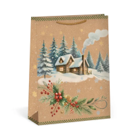 Vánoční dárková taška NATUR - 31 x 41,5 cm - 0884-0091