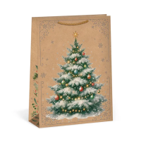Vánoční dárková taška NATUR - 31 x 41,5 cm - 0884-0092