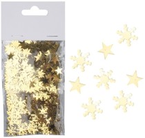 Konfety hvězdy a vločky zlaté - 2 x 7 g - 22023