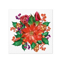 Vánoční ubrousky PAW C - Poinsettia with Cones - SDC238700 Vánoční ubrousky PAW C - Poinsettia with Cones - SDC238700