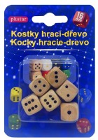 Dřevěné hrací kostky - 6 ks - 1,6 cm - PK37-20